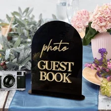 Personalised 3D Raised Acrylic Photo Guestbook/ Wishing Well Arch Sign