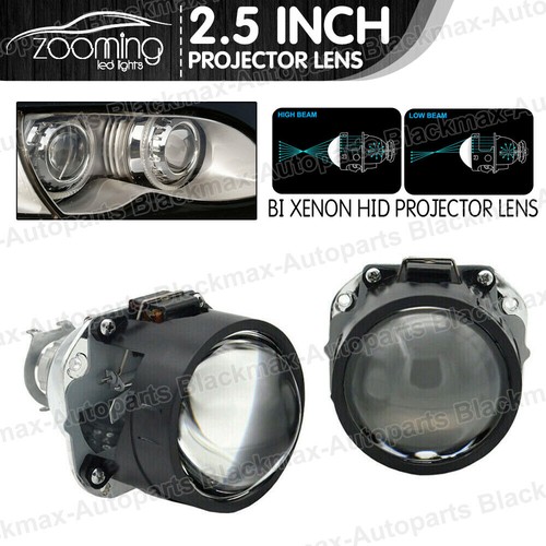 2x 2.5" H1 Bi-Xenon Projector Lens For Custom Headlights HID Conversion Retrofit