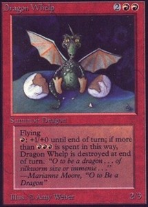 1x Dragon Whelp HP, English MTG Beta