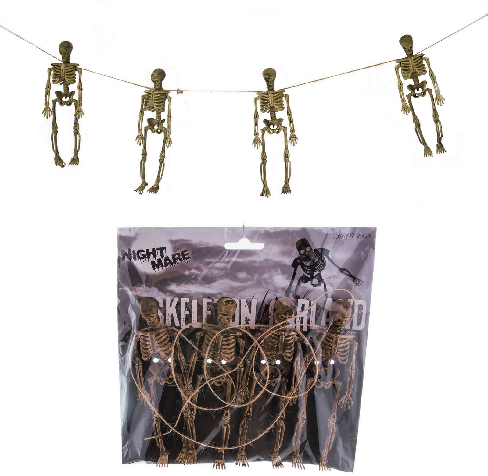 2 Stück Halloween Skelett Girlanden - Gruselige Deko Für Fenster & Tür