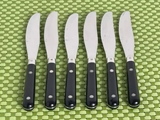 Washington Forge MARDI GRAS BLACK Stainless 6 Dinner Knives WF Korea Flatware