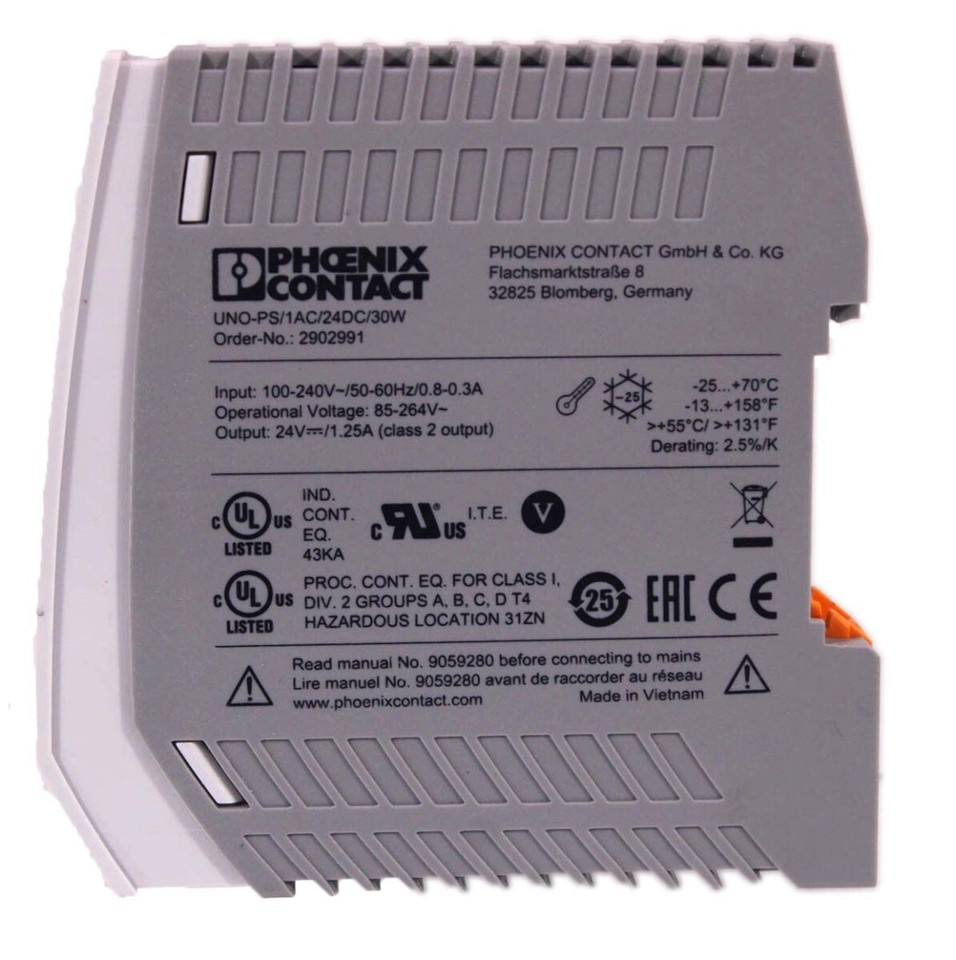 Phoenix Contact 2902991 Power Supply Unit UNOPS/1AC/24DC/30W eBay