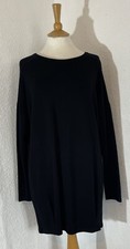 Topshop Size 12 Knitted Jumper Dress Black Casual Work Long Sleeve 1072 
