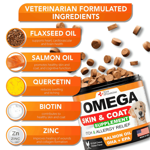 Omega 3 for Dogs Dog Skin and Coat Supplement Fish Oil for Dogs Chews 120 Treats - Picture 3 of 6