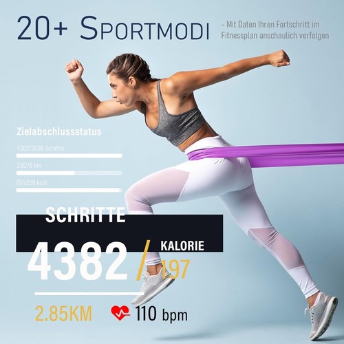 Smart Ring Fitness Tracker Herzfrequenz Schlafmonitor Bluetooth Edelstahl - Bild 6 von 10