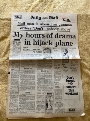 Hijacked Plane Lebanese Edinburgh Games Mail July 23 1970 Original Newspaper