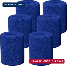 6 Pack 4 Inch Wrist Sweatbands Tennis Wrist Bands Absorbent Sweat Band for Men a