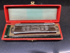 Vintage M Hohner Chromonica II Chromatic Harmonica Key of C Germany W/ Case