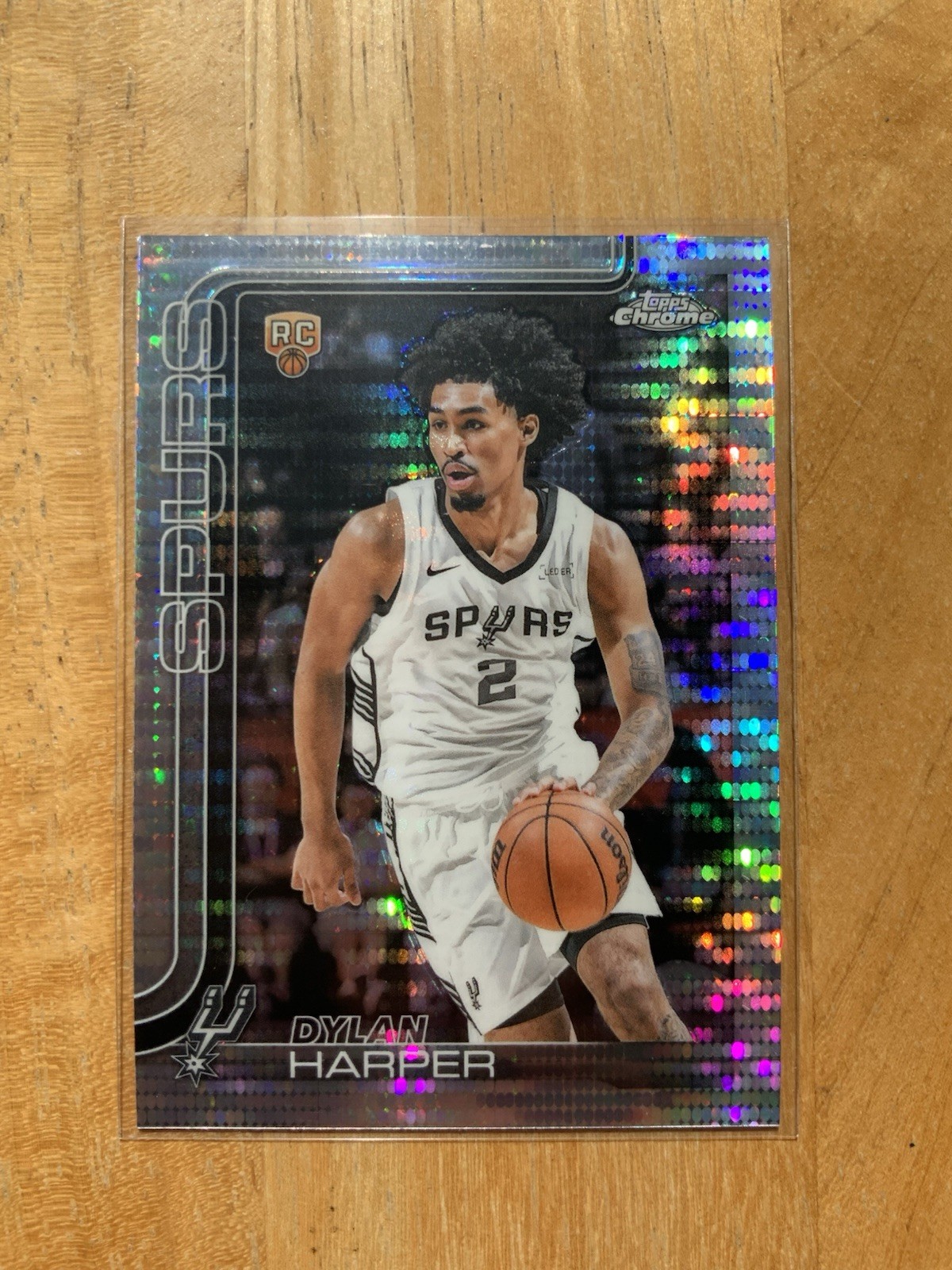 Dylan Harper 2025 Topps Chrome #252 Rookie Pulsar Refractor (RC) - Spurs