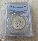 1951 D FRANKLIN HALF DOLLAR PCGS MS64 FBL - UNCIRCULATED - 50C