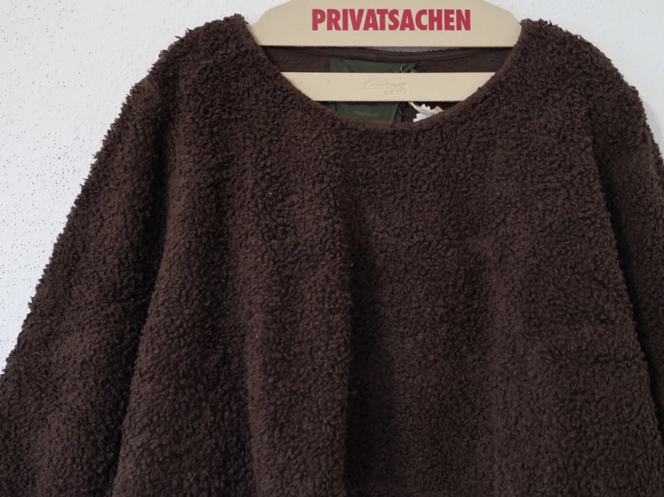 PRIVATSACHEN Oversize Pullover Ökoteddy HELGA 44-46-48-50 'choco' dunkelbraun - Bild 2 von 3
