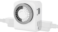 Outlet Timer with 2 Grounded Outlets, Mechanical Light Timer for Electrical Outl