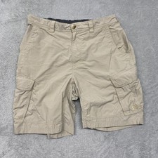 REI Shorts Mens Large Tan Chino Flat Front 9 Inch Inseam Nylon Hiking Gorpcore