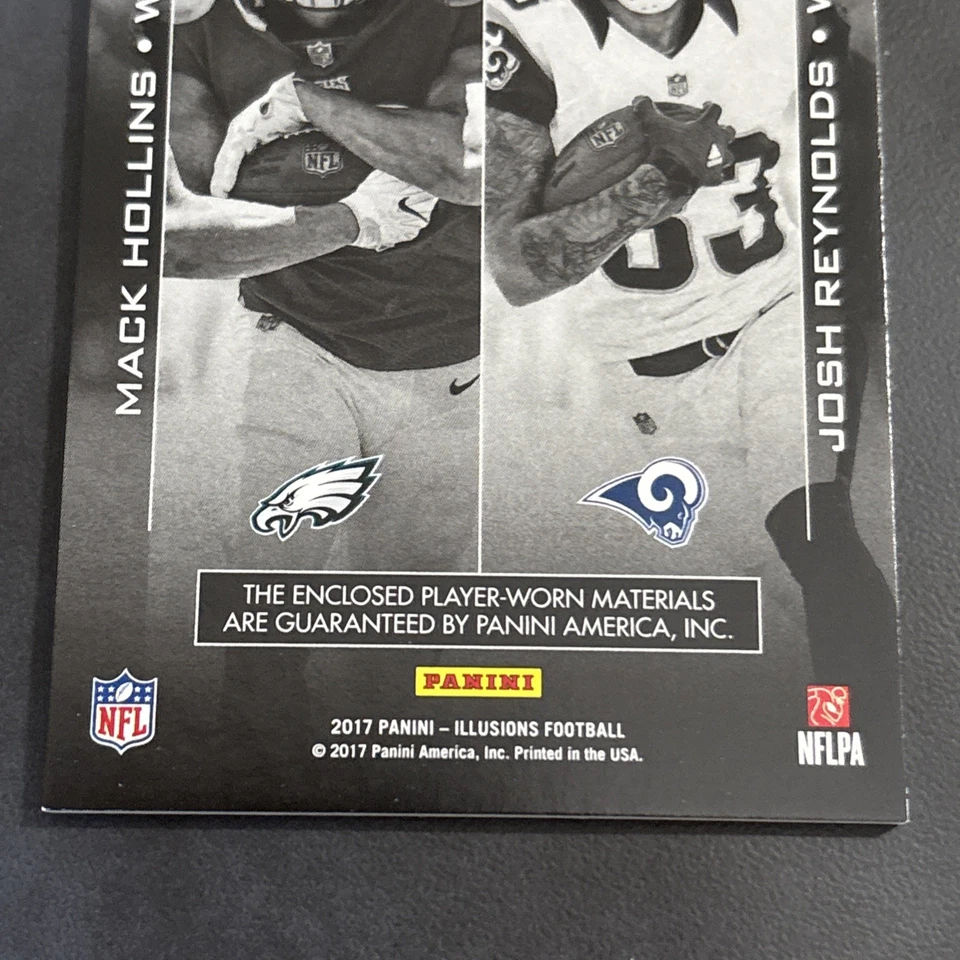 Mack Hollins Josh Reynolds 2017 Illusions Patch Relic #RR-HR Serial #d 28/100 - Image 4 of 4