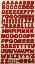 RED 7/16  CHUNKY ALPHABET Stickers 2 sheets Making Memories  Letters  Journaling  