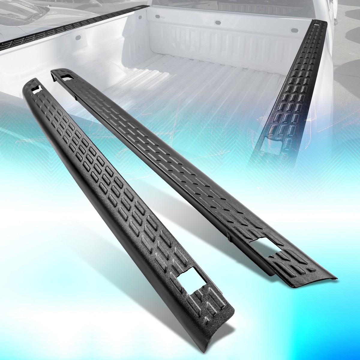 qK。 For 2007-2013 Silverado Sierra 6.5' Fleetside Bed Rail Caps