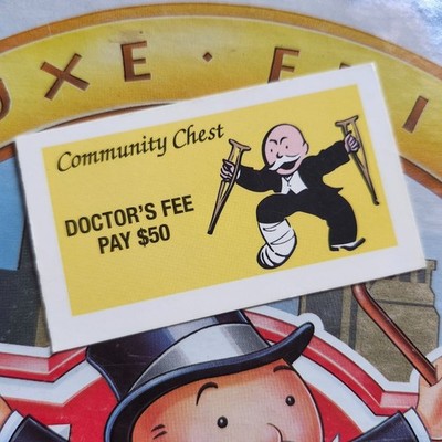 Monopoly Deluxe Edition 1995 Replacement Doctor's Fee Community Chest Card