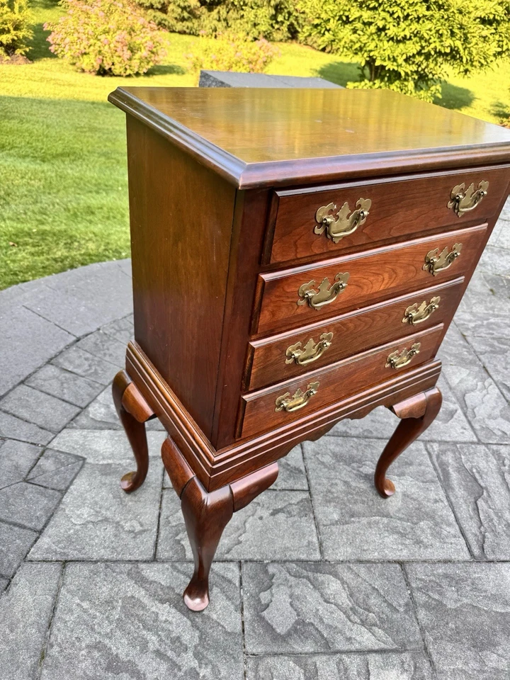 Vintage Solid Cherry Silverware Chest or Jewelry Armoire by Crescent Furniture - Image 3 of 4