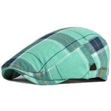 Plaid Newsboy Hats Adjustable Ivy Flat Cap Gatsby Cabbie Driving Hat for Men