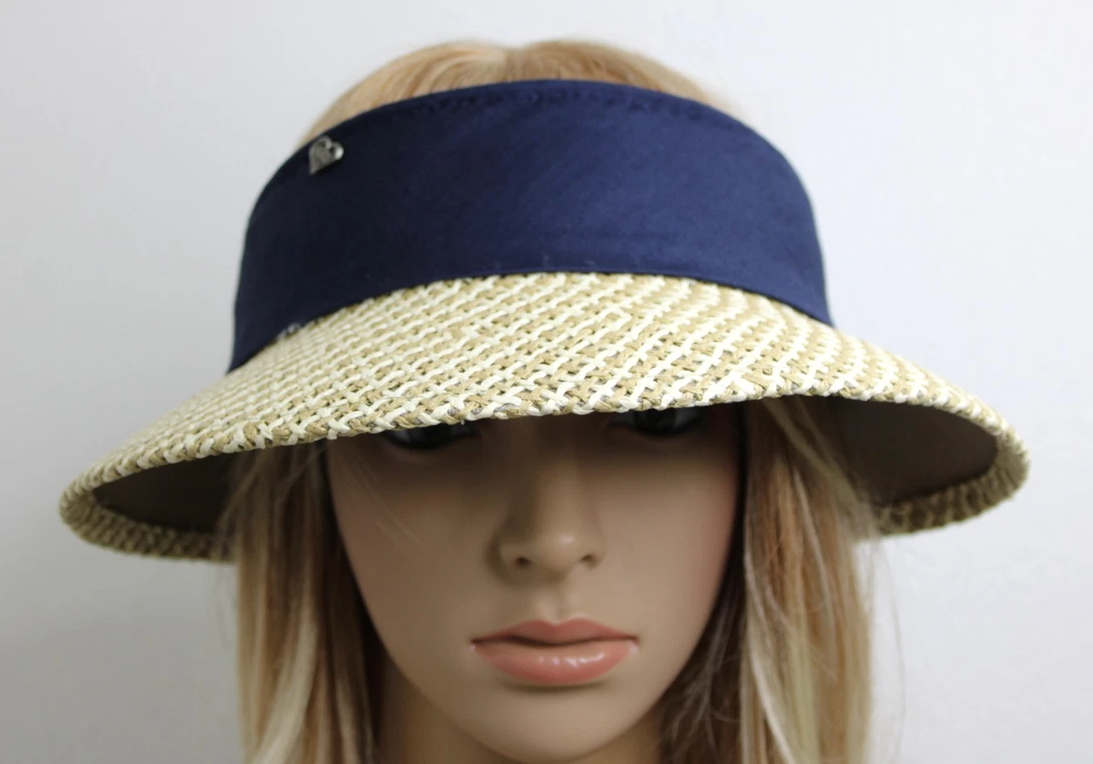 Kate Lord Bucket Hat-White & Black Kate Lord Womens S/M Straw Visor Hat Black Bow Wide Golf  main image 4