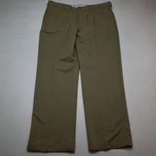 Haggar 42x32 Beige Khaki Expander Waist Flat Front Cool 18 Pro Mens Pants