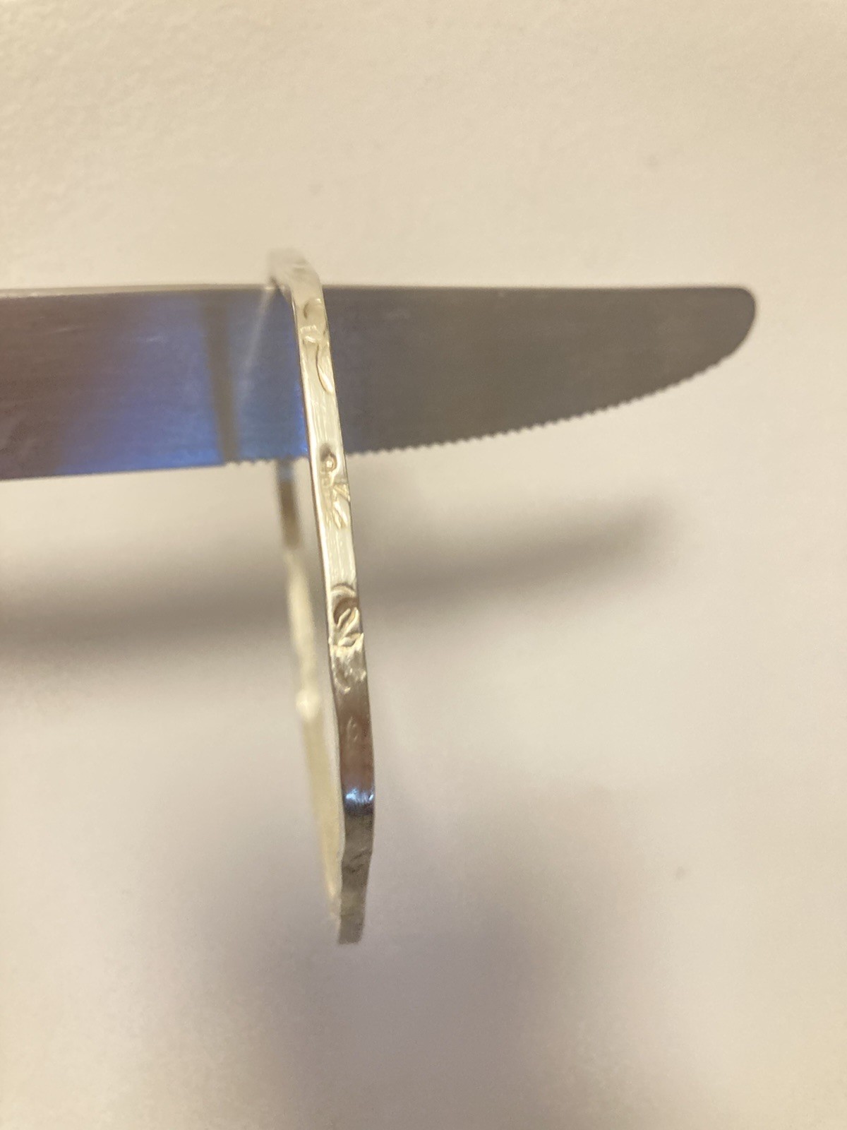 Sterling Silver 925 Octagonal Bangle Bracelet - image 1