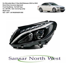 Fits Mercedes Benz C-Class Passenger Front Headlight Headlamp FULL LED - LEFT NS