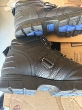 VINTAGE Polo Sport Ralph Lauren Black Boots Buckle Blue Accent 11.5 Mens