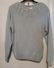 VTG Tarazzia Women's Silk/Nylon/Angora Sweater, Large, N.W.T.  Pale Dusty Blue