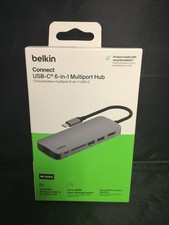 Genuine Belkin USB-C 6-in-1 Multiport Adapter AVC008fqSGY Brand New Sealed