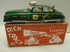 Marx 1950's Tin Wind Up Dick Tracy Siren Squad Car in BOX. Works & Complete. A+