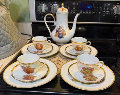 Eschenbach Baronet Bavaria Fruit  Tea Pot Luncheon Set Bareuther Cups & Thomas