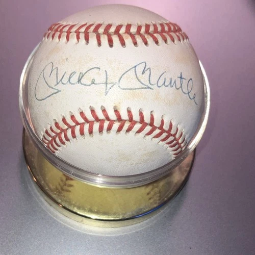 Mickey Mantle Signed Rawlings Official American League Baseball Bobby Brown