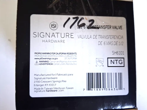 Signature Hardware SH6101,  1/2" 3-Way In-Wall Diverter Rough-In Valve - Picture 5 of 5