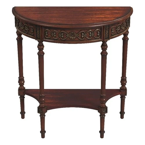 Butler Specialty Company Danelle Demilune 30" Console Sofa Table - Cherry Brown - Picture 2 of 7