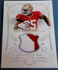 2014 Panini National Treasures Vernon Davis Game Worn Patch #17/25 49ers 2 color