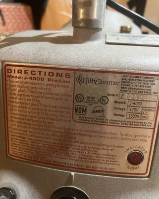 #ad Jiffy Steamer J 4000 Garment Pro Line Commercial Steamer Plastic Head $130.00