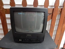 VINTAGE EMERSON EWC1302 13" CRT VCR COMBO - TESTED WORKS!