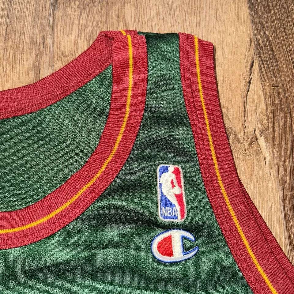 Vintage Seattle Sonics Champion Jersey Supersonics Detlef Schrempf NBA Mens 48 - Image 4 of 4