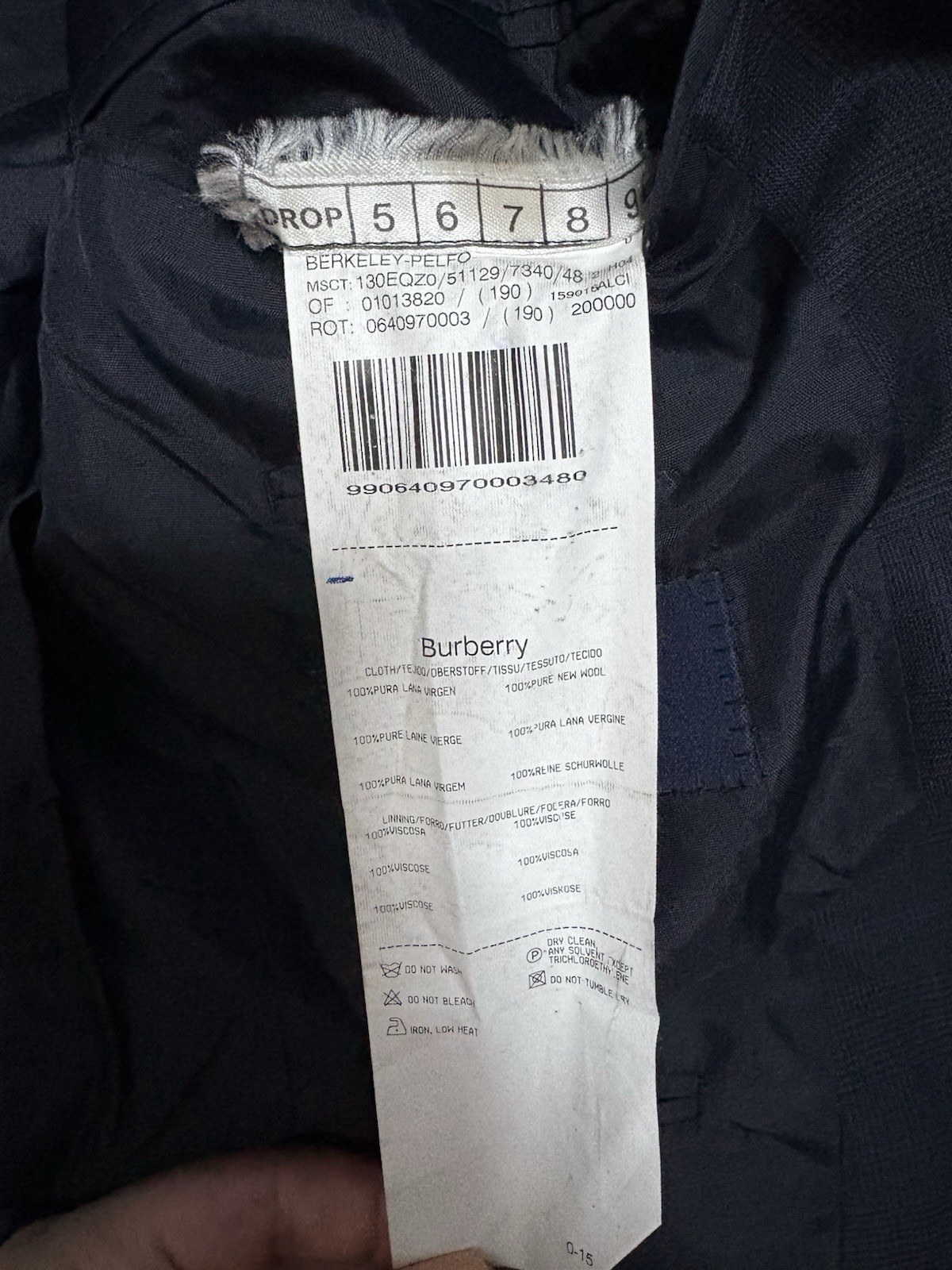 Burberry London Men's Suit Size 48 - 100% Virgin Wool - Blue - 2 Piece image 10