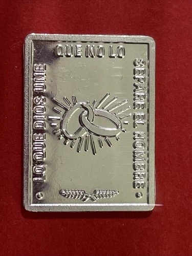 1.8 Grams! Solid Silver Spanish Wedding Arras Themed Ingot! Pure Silver!