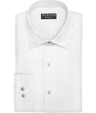 Alfani Mens Athletic Fit Twill Stretch Button Down Dress Shirt