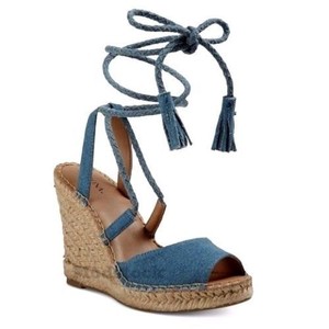 denim espadrille wedge sandals
