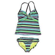 Athleta Underwire Tankini Swimsuit Set Sz 34/36 C Top Small Bottoms Bathing Suit