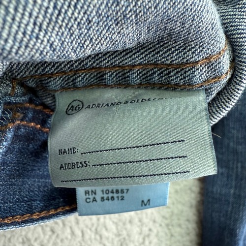 AG Adriano Goldschmied Jacket Mens Medium Blue Denim Trucker Button Up - Picture 7 of 12