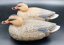 Two (2) Vintage 2012 Hard Core Whaletail Promo Mallard Hen Plastic Duck Decoys