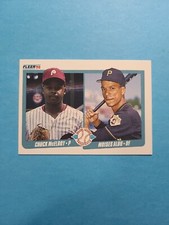 MOISES ALOU & CHUCK McELROY 1990 FLEER RC ROOKIE BASEBALL CARD # 650 G6447. rookie card picture