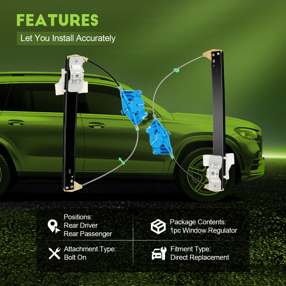 Regulador de ventana eléctrica trasero izquierdo derecho para Audi A4 S4 RS4 A4 Quattro sin motor Foto 2 de 4