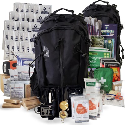 6 Person Emergency Kit/Survival Backpack for 72 Hours, Natural Disasters & More