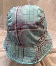 The North Face Girls Reversible Teal and Plaid Outdoor Bucket Hat SPF 30 Pink